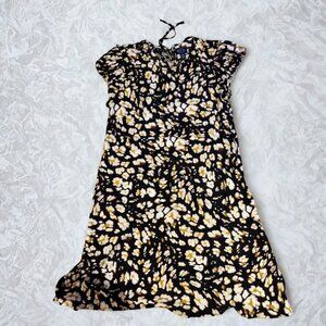 Floral Black and Yellow Dress